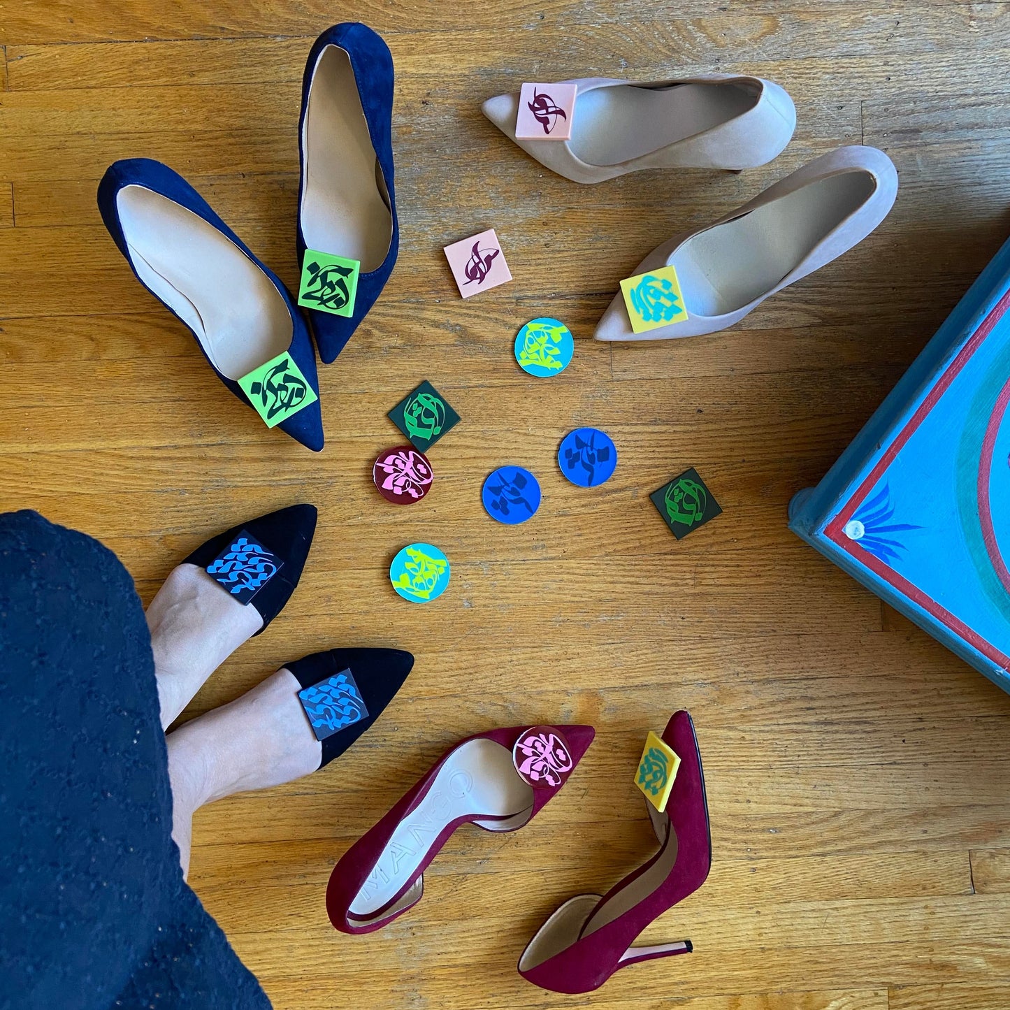 Indigo Blue Shoe Clips