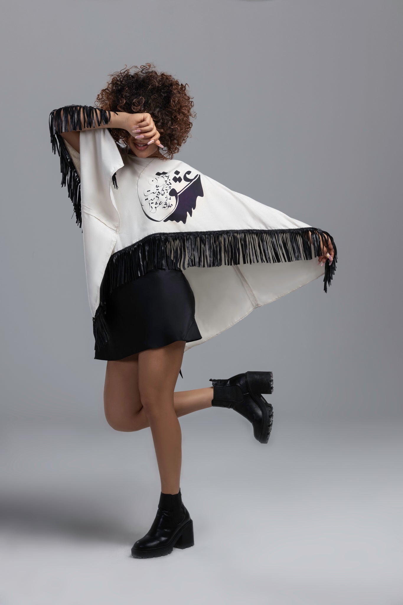 Razani Love is Black & White Poncho