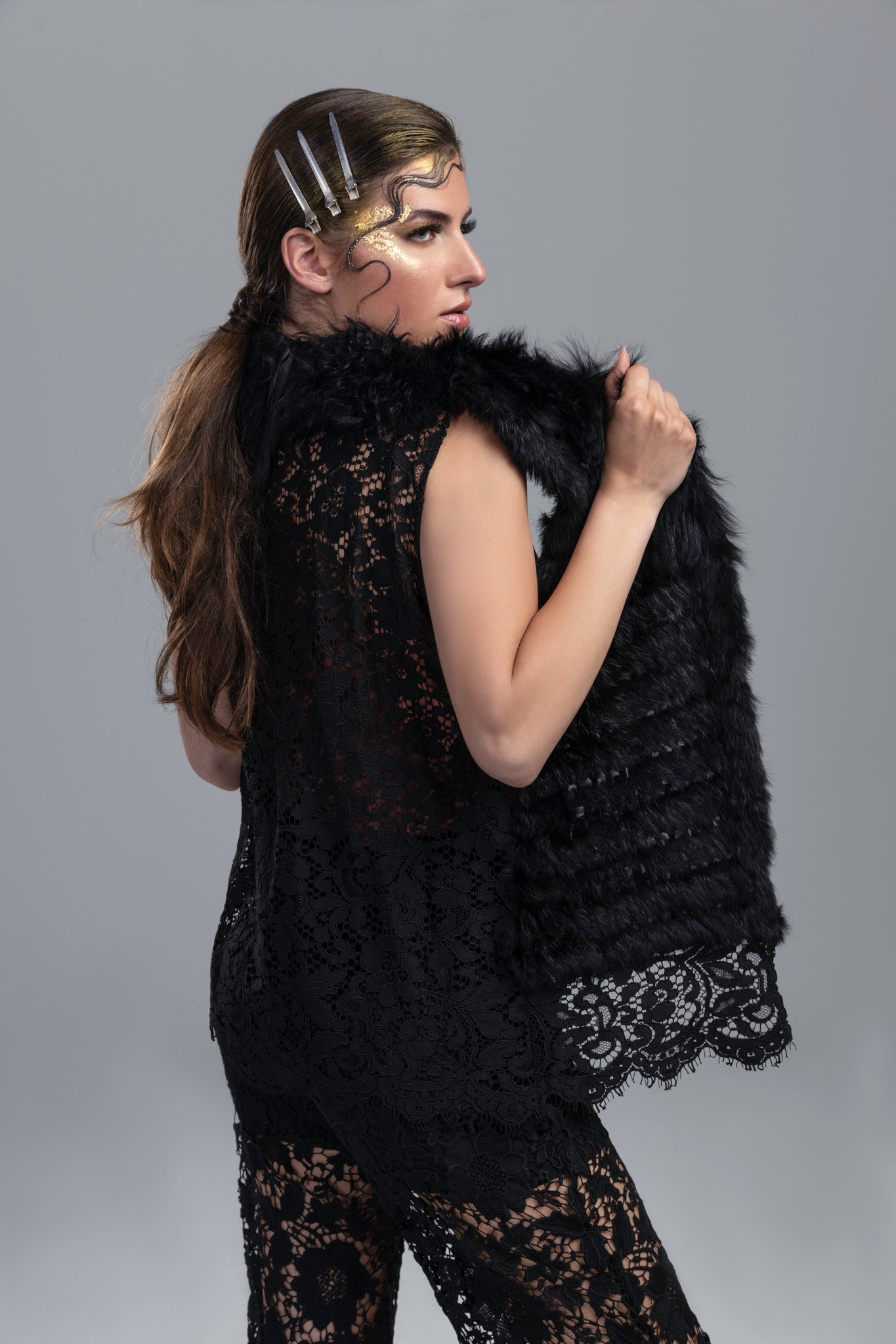 Razani Black Gown 2 Piece Set